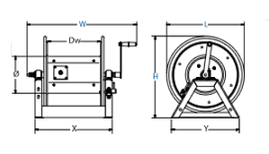 Dimensions for 1125WCL Series Spring Driven Reels from Coxreels
