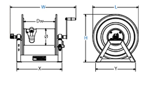 Dimensions for 1175 Series Hand Crank Reels from Coxreels
