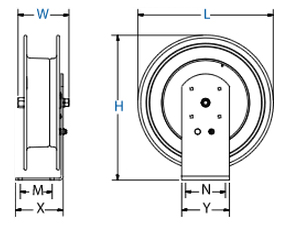 Dimensions for EZ-Z Series EZ Coil Reels from Coxreels